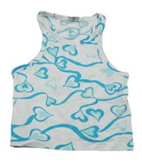 Biely crop top so srdiečkami Page One Young