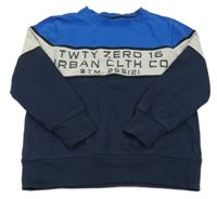 Tmavomodro-modro-sivá mikina s nápisom Yigga