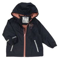 Tmavomodrá nepromokavá lehce zateplená bunda s mrakem a kapucňou Lupilu