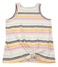 Bielo-farebný pruhovaný top s uzlom OshKosh