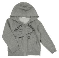 Sivá melírovaná prepínaci mikina so skateboardom a kapucňou Vertbaudet