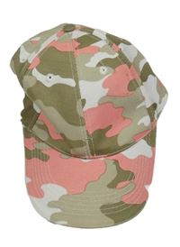 Khaki-růžovo-bílá army kšiltovka