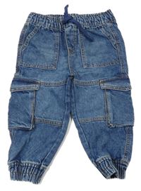 Modré jogger cargo cuff rifle Denim Co.