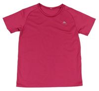 Ružové športové funkčné tričko s logom Quechua