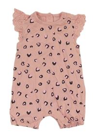 Světlerůžový kraťasový overal s leopardím vzorem Primark
