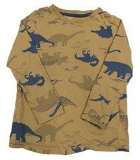 Hnědé triko s dinosaury Pep&Co