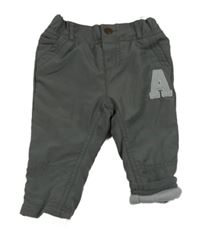 Šedé šusťákové zateplené kalhoty s písmenem C&A