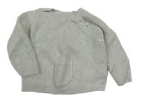 Sivý zavinovací sveter s vreckom Zara