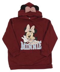 Vínová mikina s Minnie a kapucí H&M