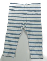 Bielo-modré pruhované rebrované ľahké tepláky Disney