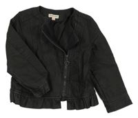 Čierny koženkový krivák s volánikom