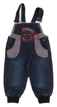 Tmavomodré na traké rifle s telefonem