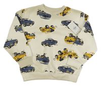 Nové - Světlebéžová mikina s auty Primark