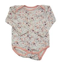 Bílo-růžové květované body Name it