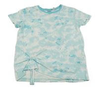 Světlemodro-biele batikované tričko Lily & Dan