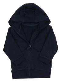 Tmavomodrá propínací mikina s kapucí George