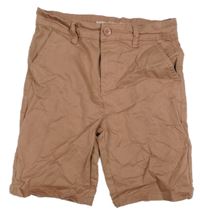 Hnědé plátěné chino kraťasy H&M