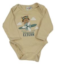 Béžové body s medvědem a letadlem 