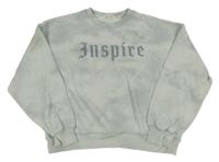 Šedomodrá vzorovaná mikina s nápisem H&M