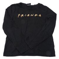 Čierne tričko s nápisem - Friends
