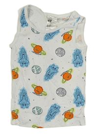 Biele tielko s vesmírom H&M