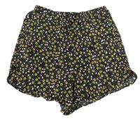 Nové - Černé květované kraťasy Primark