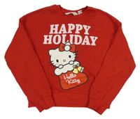 Červená crop mikina s Hello Kitty H&M