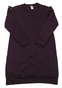 Vínové melírované mikinové šaty s flitry C&A