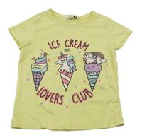 Žluté tričko se zmrzlinami Pep&Co