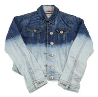 Tmavomodro-bílá riflová crop bunda Next