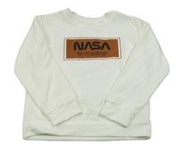 Bielo-hnedá mikina s nápisem - Nasa