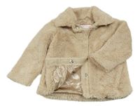 Béžový kožušinový podšitý kabát Nutmeg