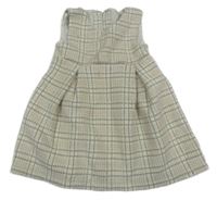 Béžovo-lila-strieborné kockované svetrové šaty F&F