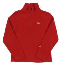 Červená fleecová funkčná mikina s logom Trespass