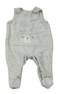 Světlešedé žebrované sametové dupačky s čumákem C&A