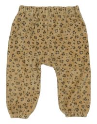 Béžové zamatové tepláky s leopardím vzorom Nutmeg