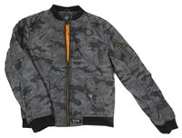 Šedo-černý army šusťákový jarní bomber