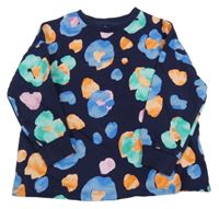 Tmavomodro-farebná mikina s leopardím vzorom Next