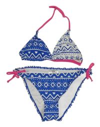 Modro-bílé dvoudílné vzorované plavky Y.F.K.