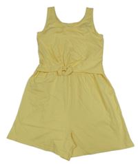 Žlutý kraťasový overal overal s uzlíkem Tu