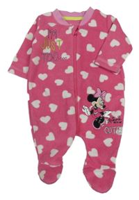 Ružový fleecový overal so srdiečkami a Minnie George
