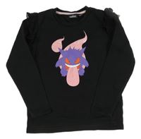 Čierna mikina s pokémonem a volánikmi