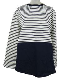 Dámska tmavomodro-biela pruhovaná mikina Gallery