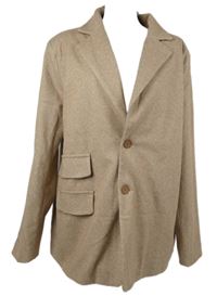 Nové - Dámsky světleskořicový flaušový kabát PrettyLittle Thing