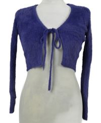 Dámské fialové chlupaté svetrové bolerko na zavazování Urban 