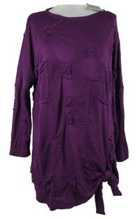 Nové - Dámska purpurová vzorovaná úpletová tunika Manon