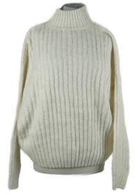 Dámsky béžový rebrovaný sveter so stojačikom F&F