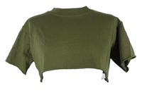 Dámské khaki crop tričko MissGuided 