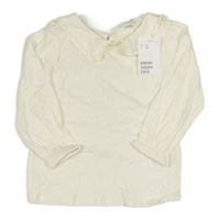 Smotanové tričko s golierikom H&M