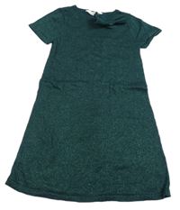 Zelené trblietavé svetrové šaty s mašlou H&M